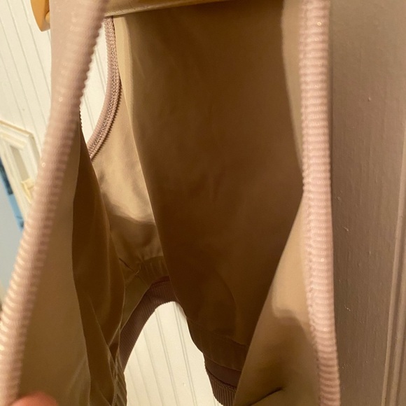 Beach Riot Mocha Ribbed with Built in Bra Cropped Tank Small - Picture 5 of 5